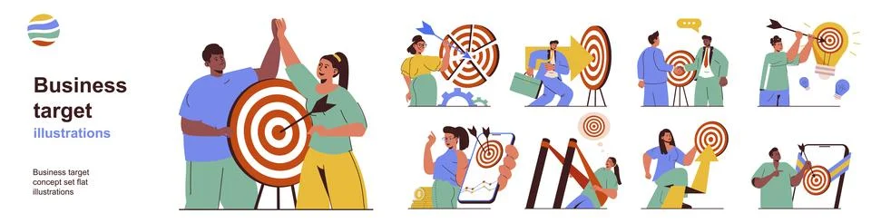 Business target concept set Stock Illustration