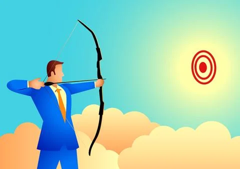 Business on target Stock Illustration