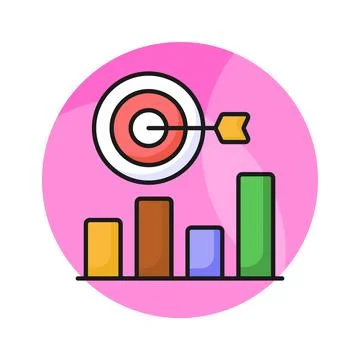Business target vector design, isolated on white background, business analytics Stock Illustration