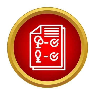 Business task checklist document with completed items icon Stock Illustration