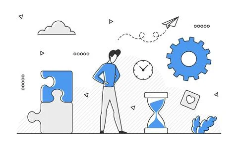 Business task management and completing Stock Illustration