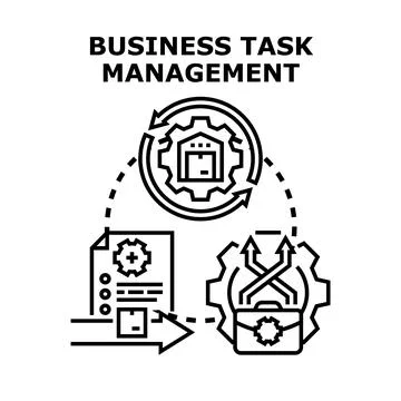 Business task management concept with workflow optimization 库存插图