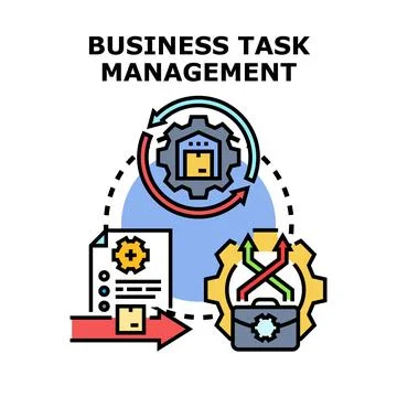 Business task management concept with workflow optimization Stock Illustration