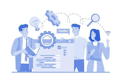 Business Task Management Illustration concept on a white background Stock Illustration