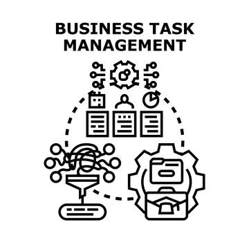 Business task management system workflow organization processes Stock Illustration