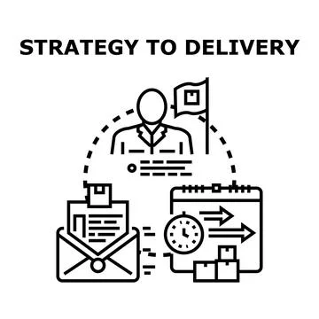 Business task strategy planning and project delivery Stock Illustration