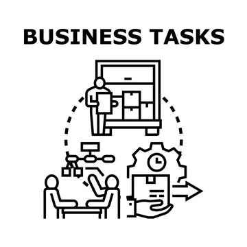 Business tasks management process and workflow operations イラスト素材