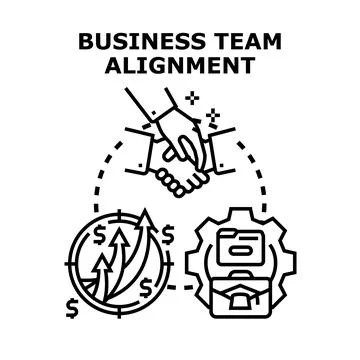 Business team alignment achieving common goals concept Stock Illustration