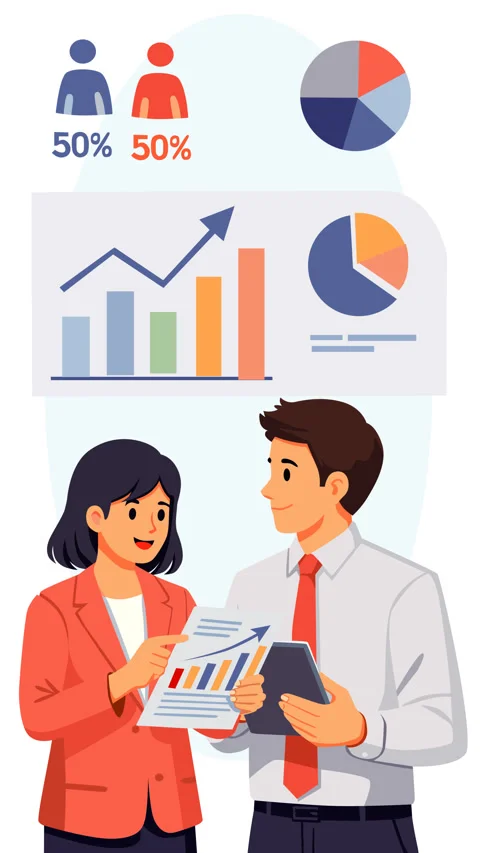 Business Team Analyzing Financial Data and Performance Growth Stock-Footage 331845499