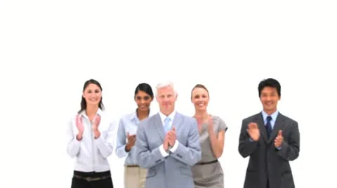 Business team applauding together Stock Footage