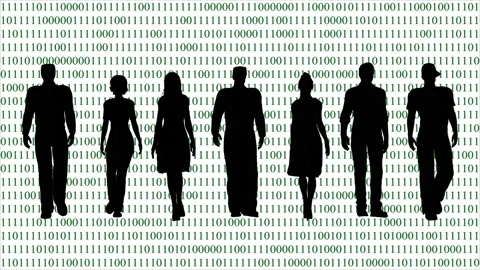Business Team on the Background of the Binary Code Stock Footage 106581360