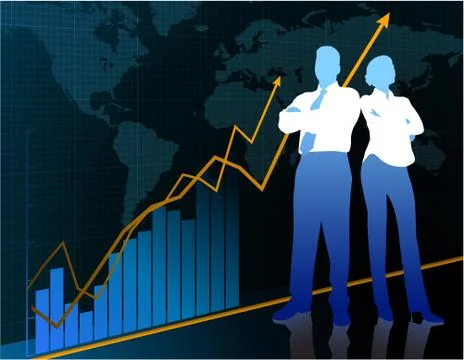 Business team background with world map Stock Illustration