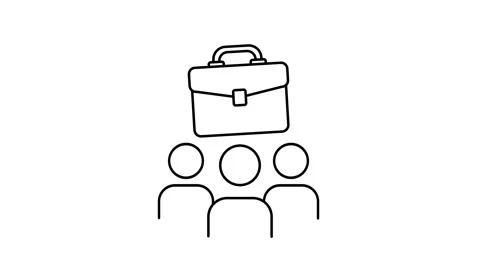 Business Team Briefcase Icon Stock Footage 343508817