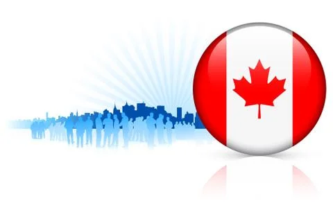 Business Team with Canada Internet Button Stock Illustration