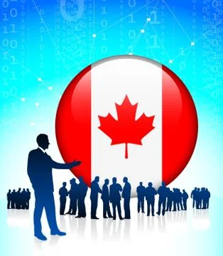 Business Team with Canada Internet Button Stock Illustration