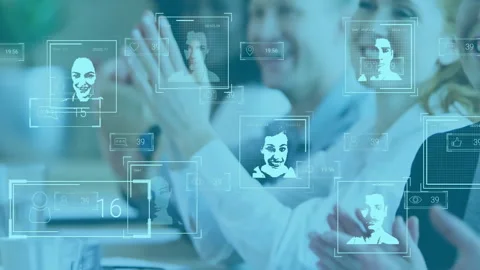Business team clapping in response to speaker ending remarks while UI updating 스톡 동영상 309687145