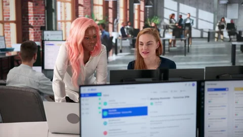 Business Team Collaborates In Office Stock Footage 333841558