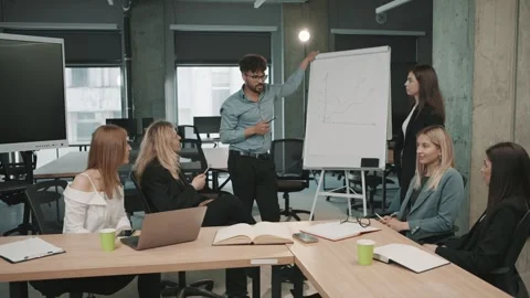 Business team collaborates in slow motion while reviewing important documents Stock Footage 318523993