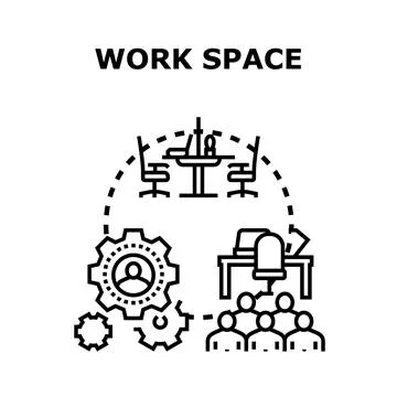 Business team collaborating in modern work space environment 스톡 일러스트