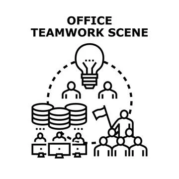 Business team collaborating on new startup project 스톡 일러스트