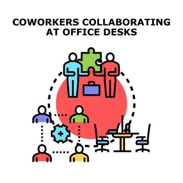 Business team collaborating for problem solving and success Stock Illustration