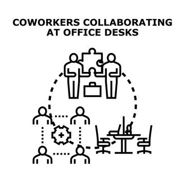 Business team collaborating for problem solving and success Stock Illustration