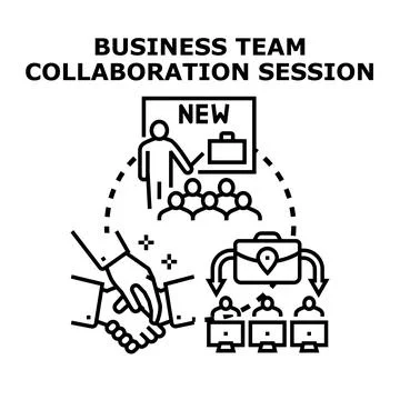 Business team collaborating on remote project strategy Stock Illustration