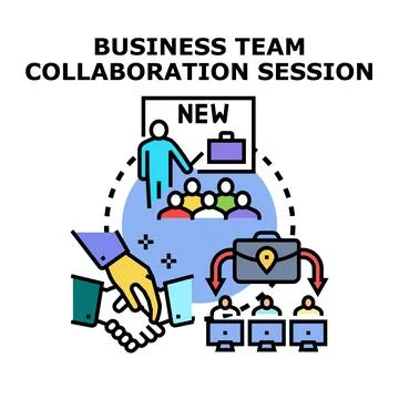 Business team collaborating on remote project strategy Stock Illustration