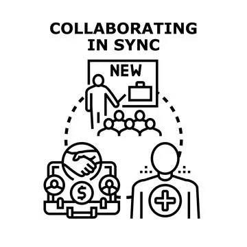 Business team collaborating training presenting new ideas Illustrazione stock