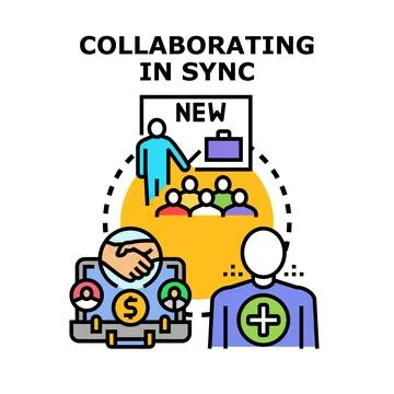 Business team collaborating training presenting new ideas Illustrazione stock