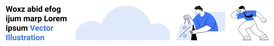 Business Team Collaboration with Cloud Technology Showing Teamwork and Remo.. Stock Illustration