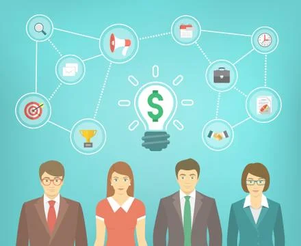 Business Team Creates Idea Stock Illustration
