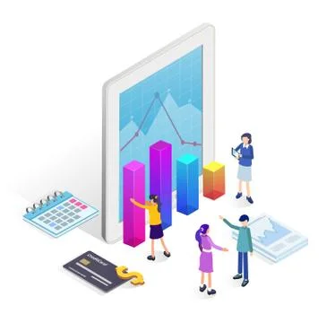 Business team of data analysis Stock Illustration