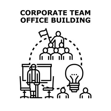Business team developing creative corporate project strategy Stock Illustration