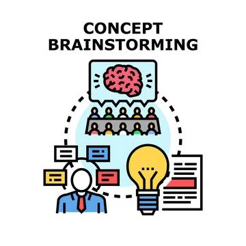 Business team developing new ideas during brainstorming session Stock Illustration