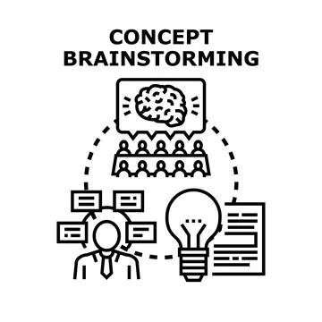 Business team developing new ideas during brainstorming session Stock Illustration