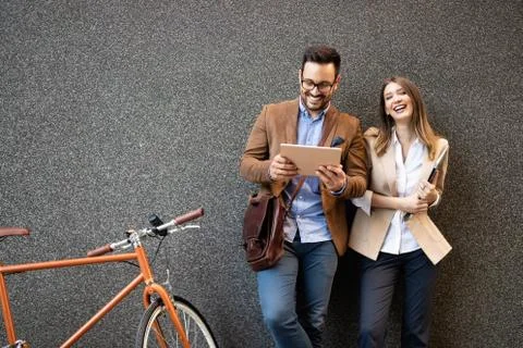 Business team digital device technology connecting concept Stock Photos