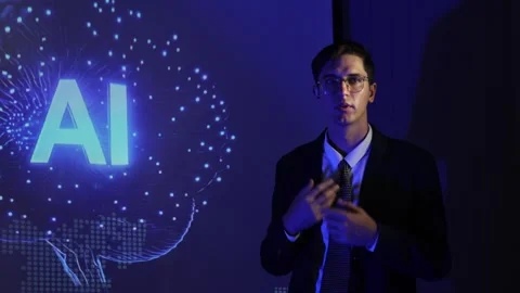 Business team discussing and using AI technology or artificial intelligence Stock Footage 328605539