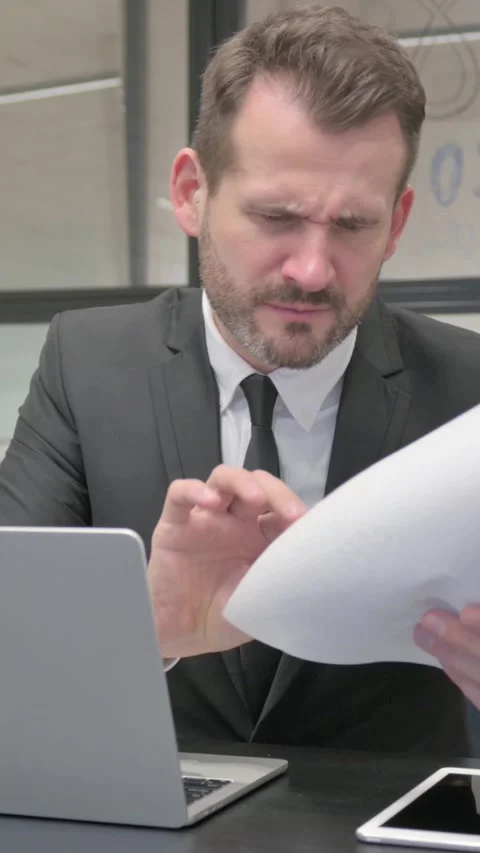 Business Team Doing Video Chat via Computer, vertical video Stock Footage 324793549