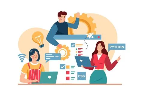 Business team generating creative idea 스톡 일러스트