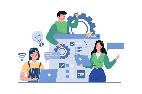 Business Team Generating Creative Idea Stock Illustration