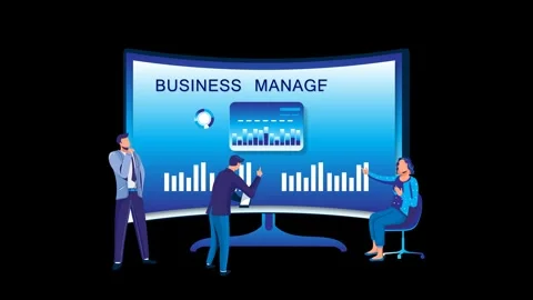 Business team with graph on digital screen Stock Footage 304205595