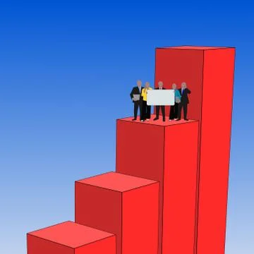 Business team on graph Stock Illustration