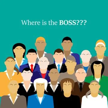 Business team. group of office workers. Where is the BOSS Stock Illustration