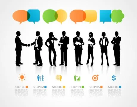 Business Team with Infographic Elements Stock Illustration