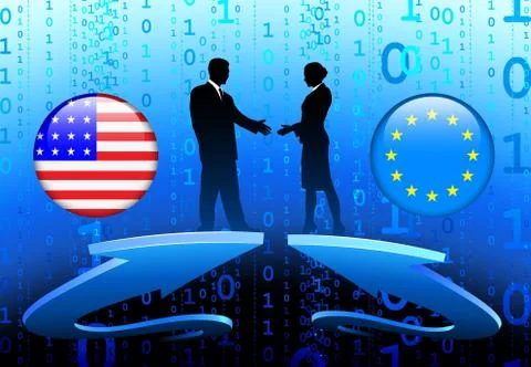 Business team with Internet Flag Button background Stock Illustration