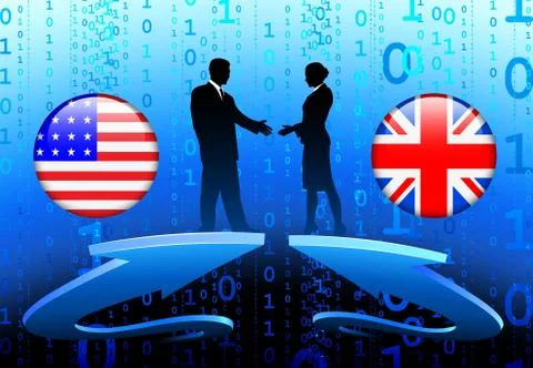 Business team with Internet Flag Button background Stock Illustration