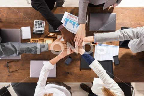 Business Team Joining Hands Together Stock Photos