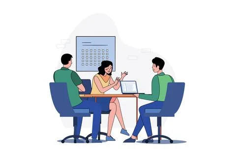 Business Team Looks For A Solution To Solve The Problem Illustrazione stock