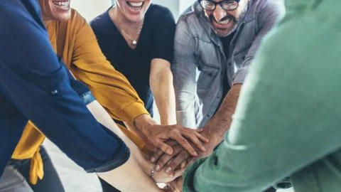 Business team making a stack of hands Stock Photos